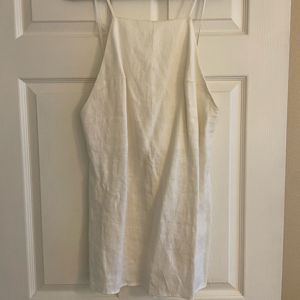 Reformation white linen mini dress